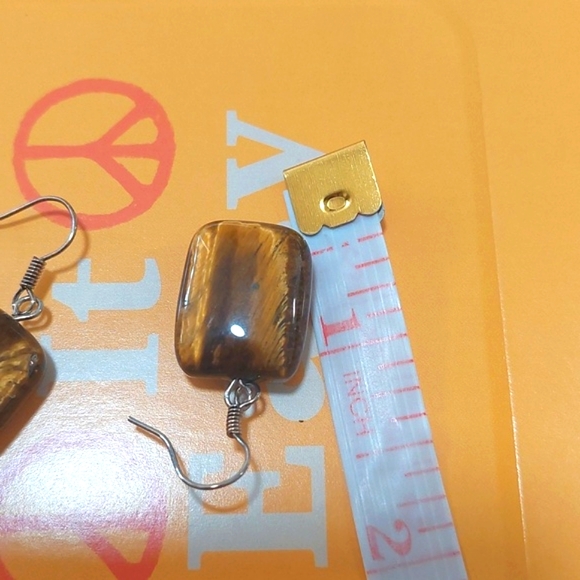 TigersEyes Genuine Stone Earrings. Great Condition - Picture 3 of 5